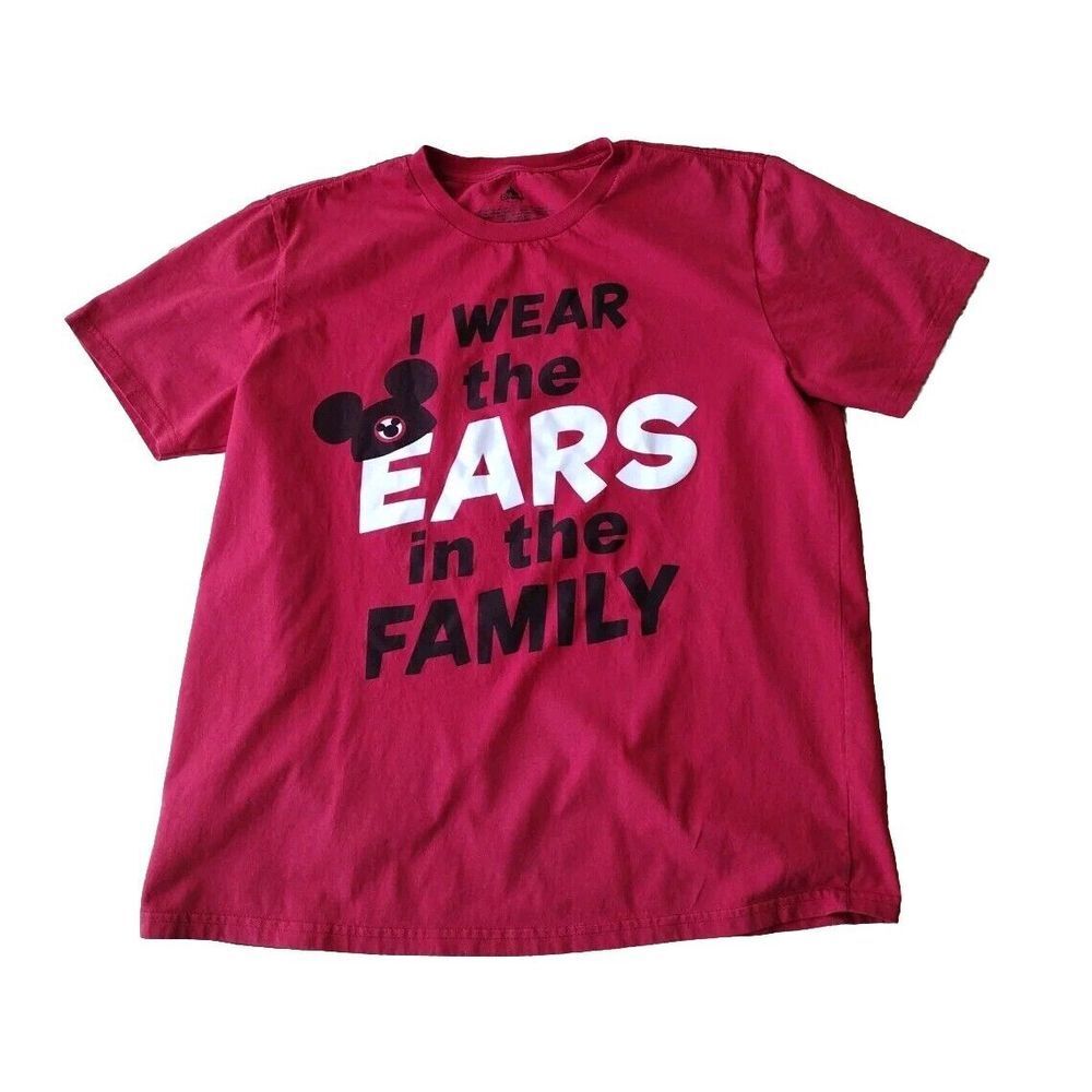 Disney Parks T-shirt Unisex L Graphic I Wear the Ears in The Family Short Sleeve
